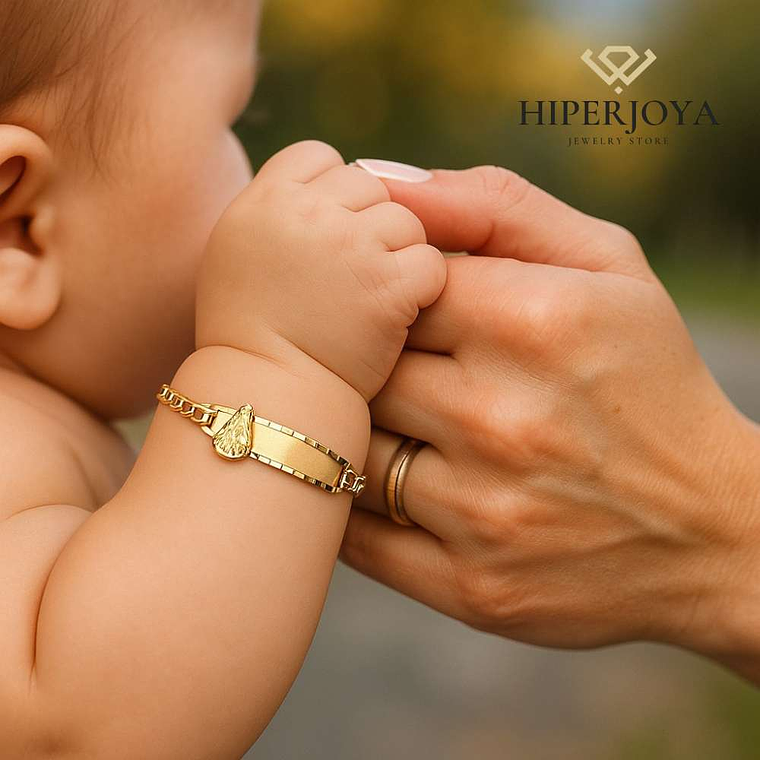 Esclava con plaquita de virgen Oro 18k  2