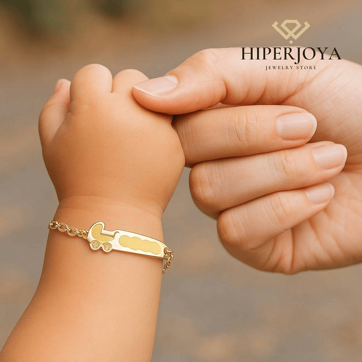 Esclava carrito de bebé Oro 18k  2