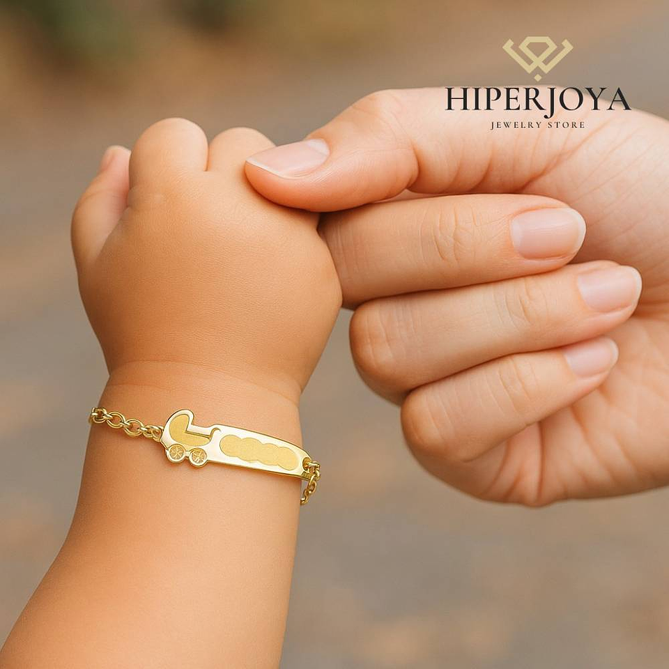 Esclava carrito de bebé Oro 18k  2