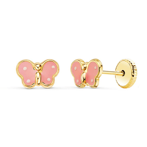 Pendientes de Oro mariposa esmaltada