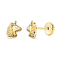 18K pendientes oro amarillo unicornios brillo con circonita. - vignette 1
