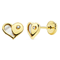 18K pendientes oro amarillo corazón nácar - Miniatura 1