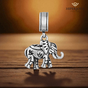 Abalorio elefante mandala plata