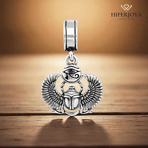 Silver Egyptian scarab bead