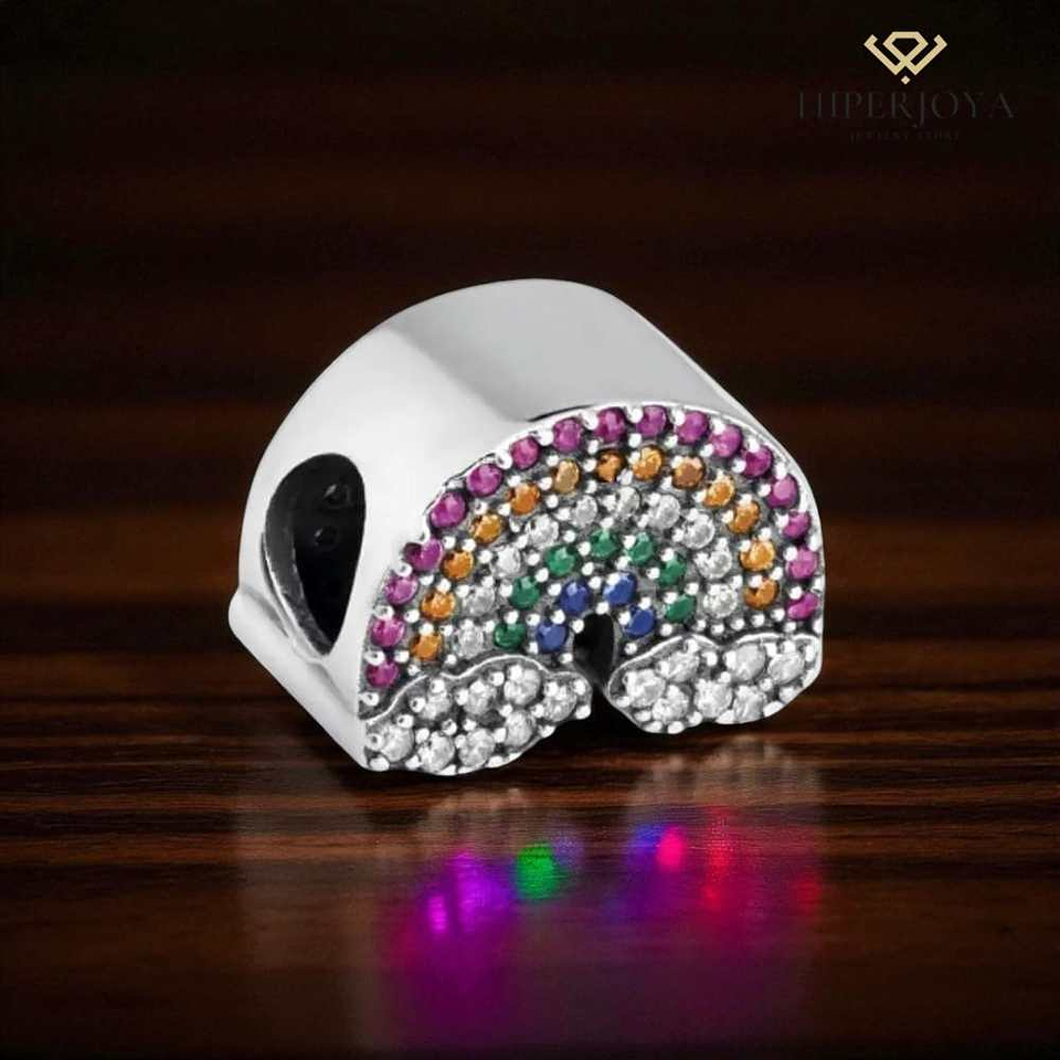 Silver rainbow bead  2