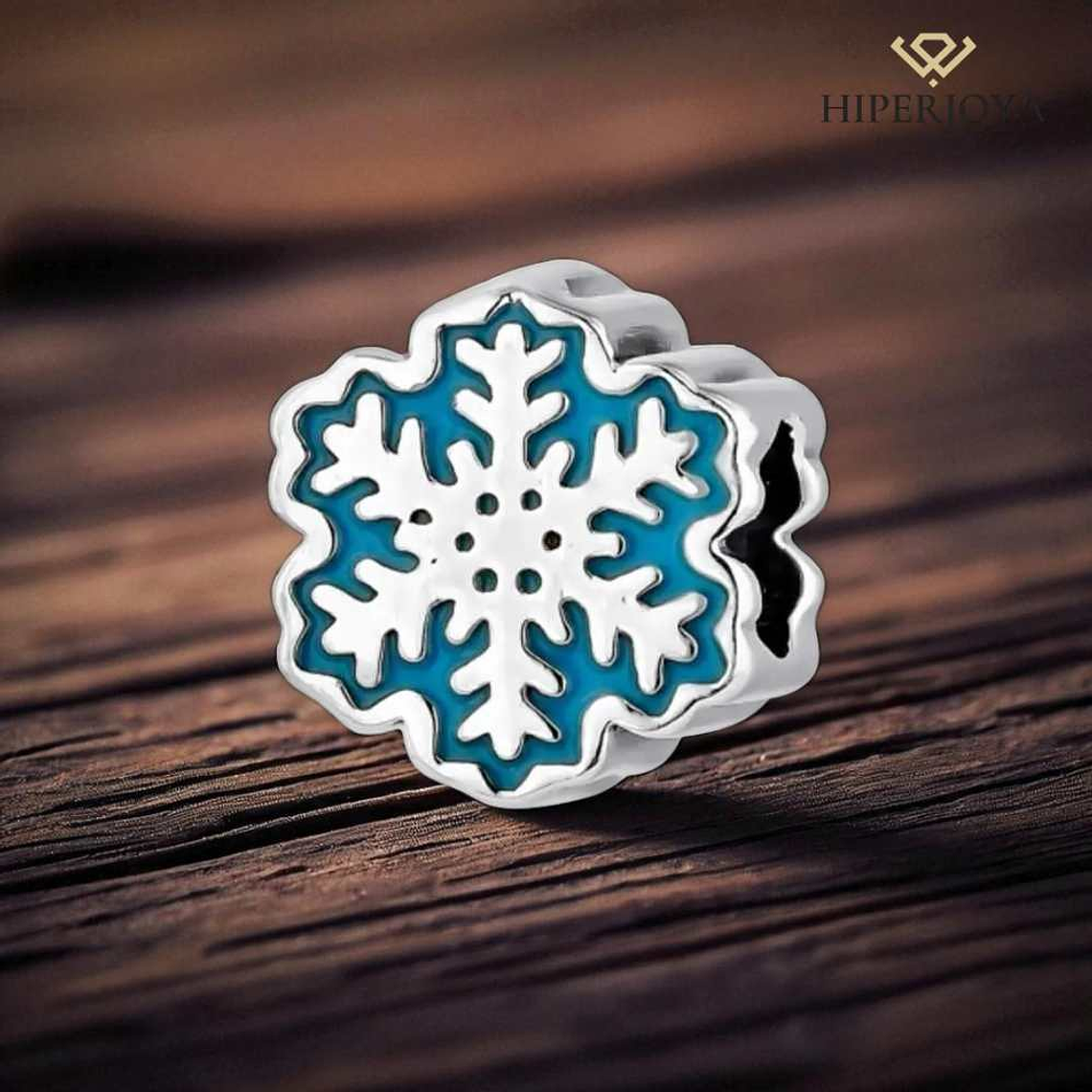 Abalorio copo de nieve plata 2