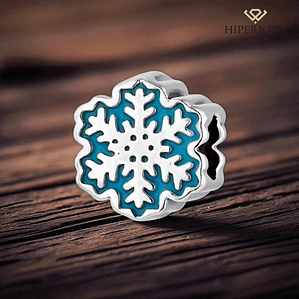 Abalorio copo de nieve plata