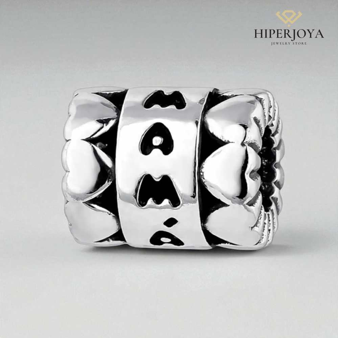 Abalorio mamá en plata  3