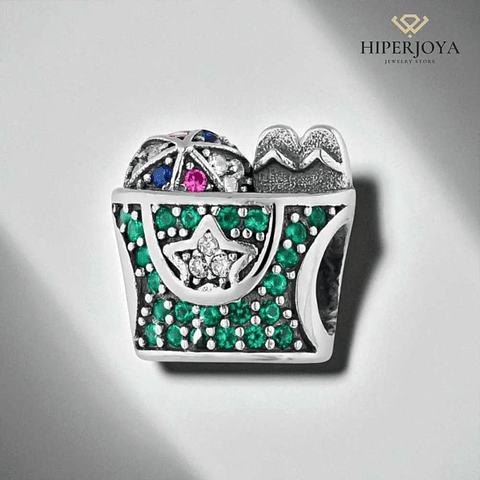 Silver beach bag charm