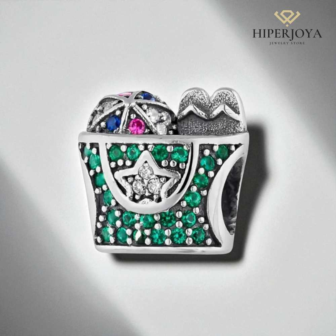 Abalorio bolsa de playa plata 2