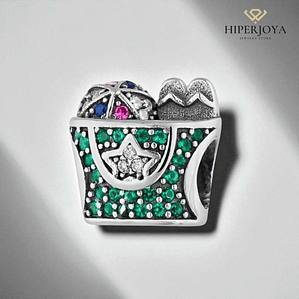 Silver beach bag charm