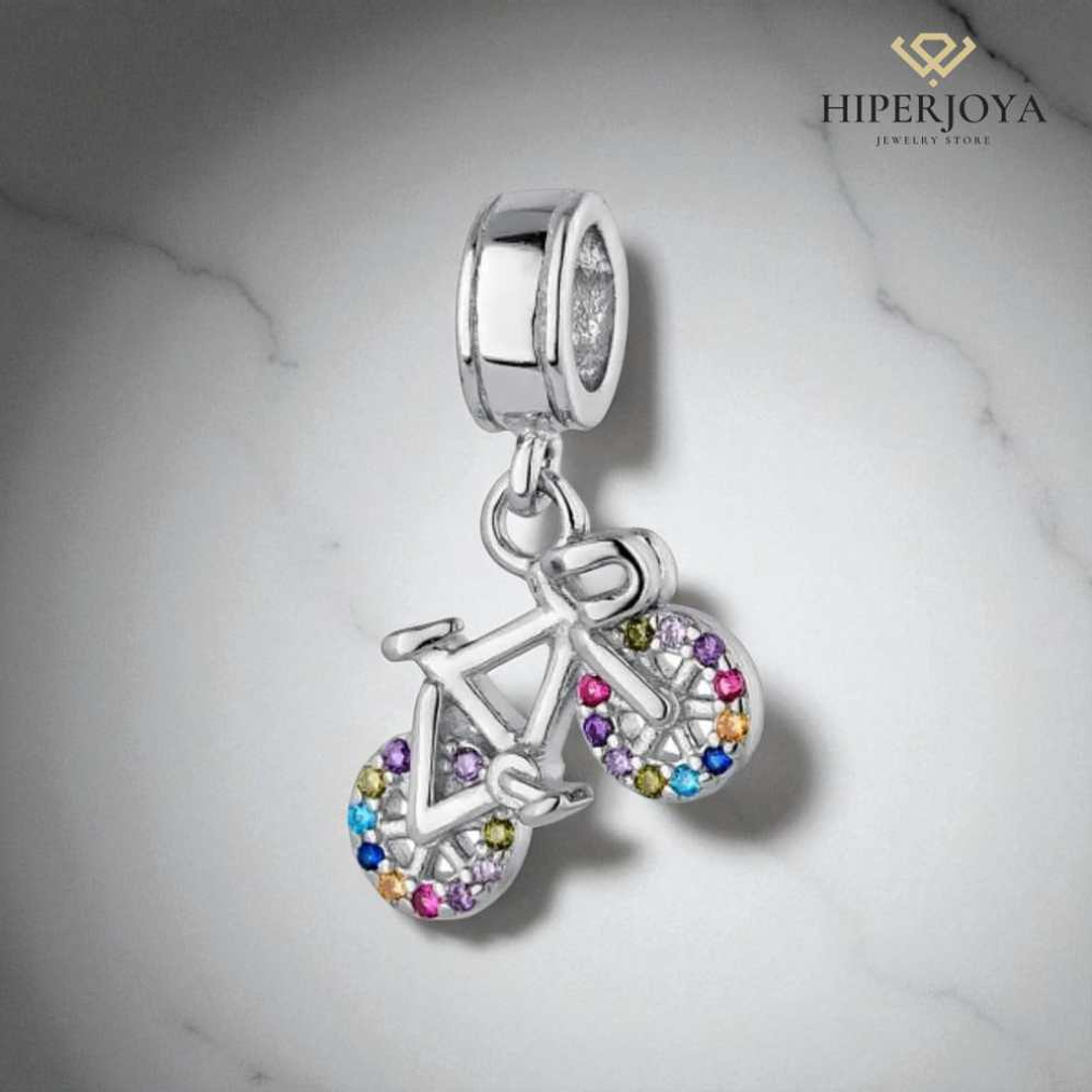 Abalorio bicicleta plata 2