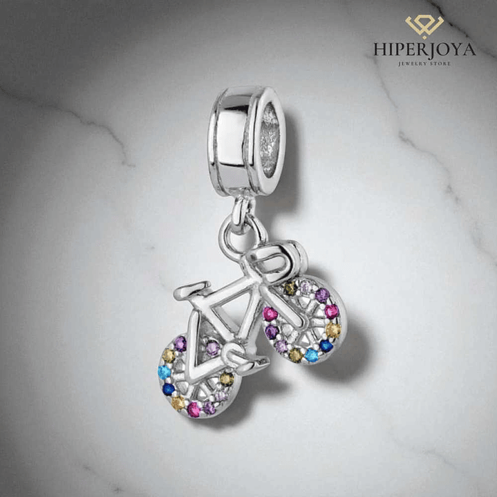 Abalorio bicicleta plata 2