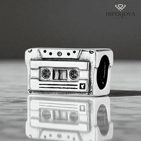 Abalorio cassette plata