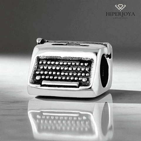 Abalorio máquina de escribir plata