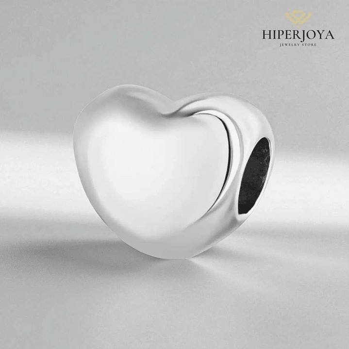 Abalorio corazón plata  2