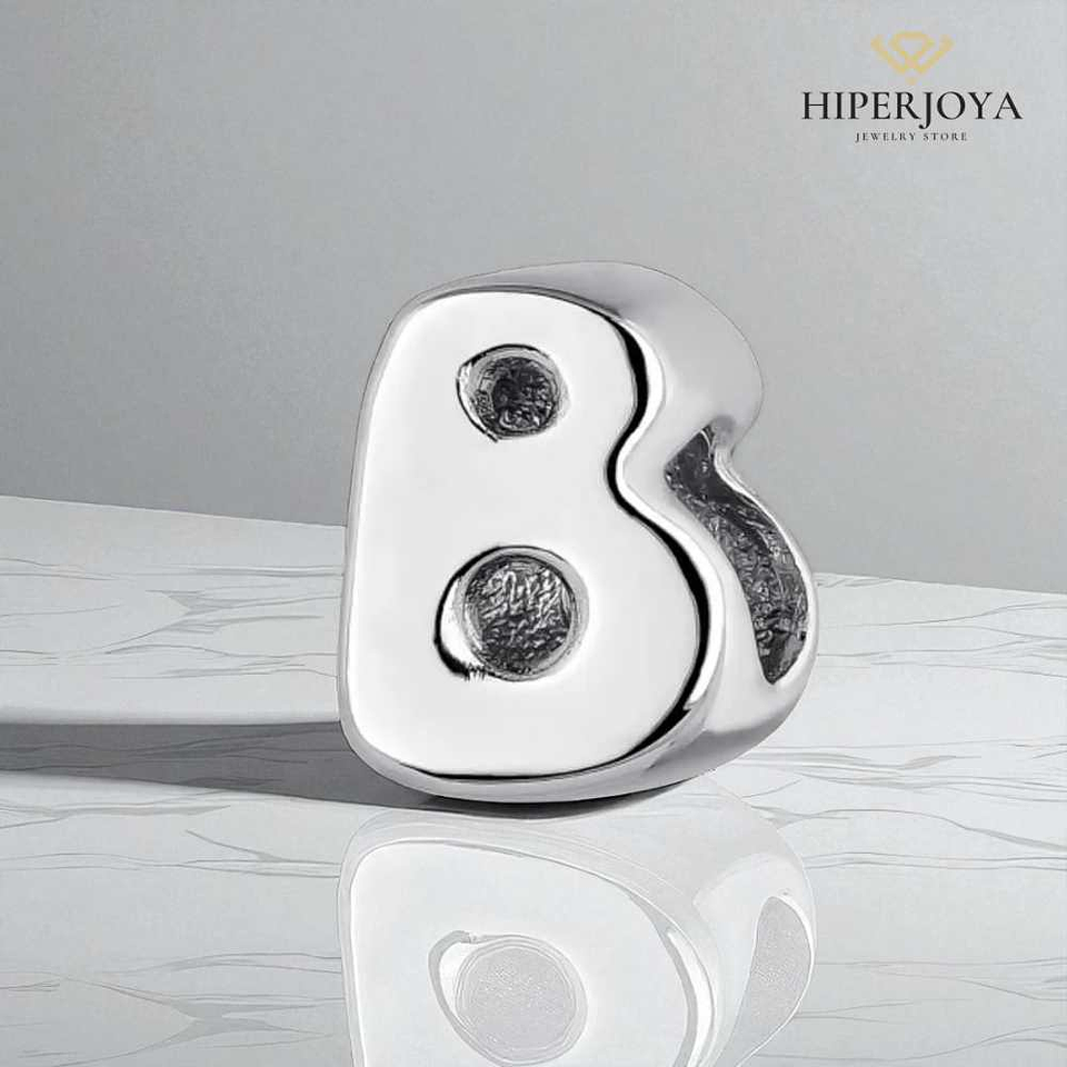 Silver initial B bead 2