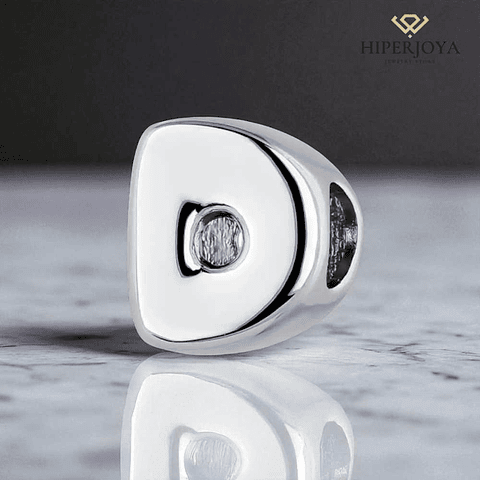 Silver initial D bead