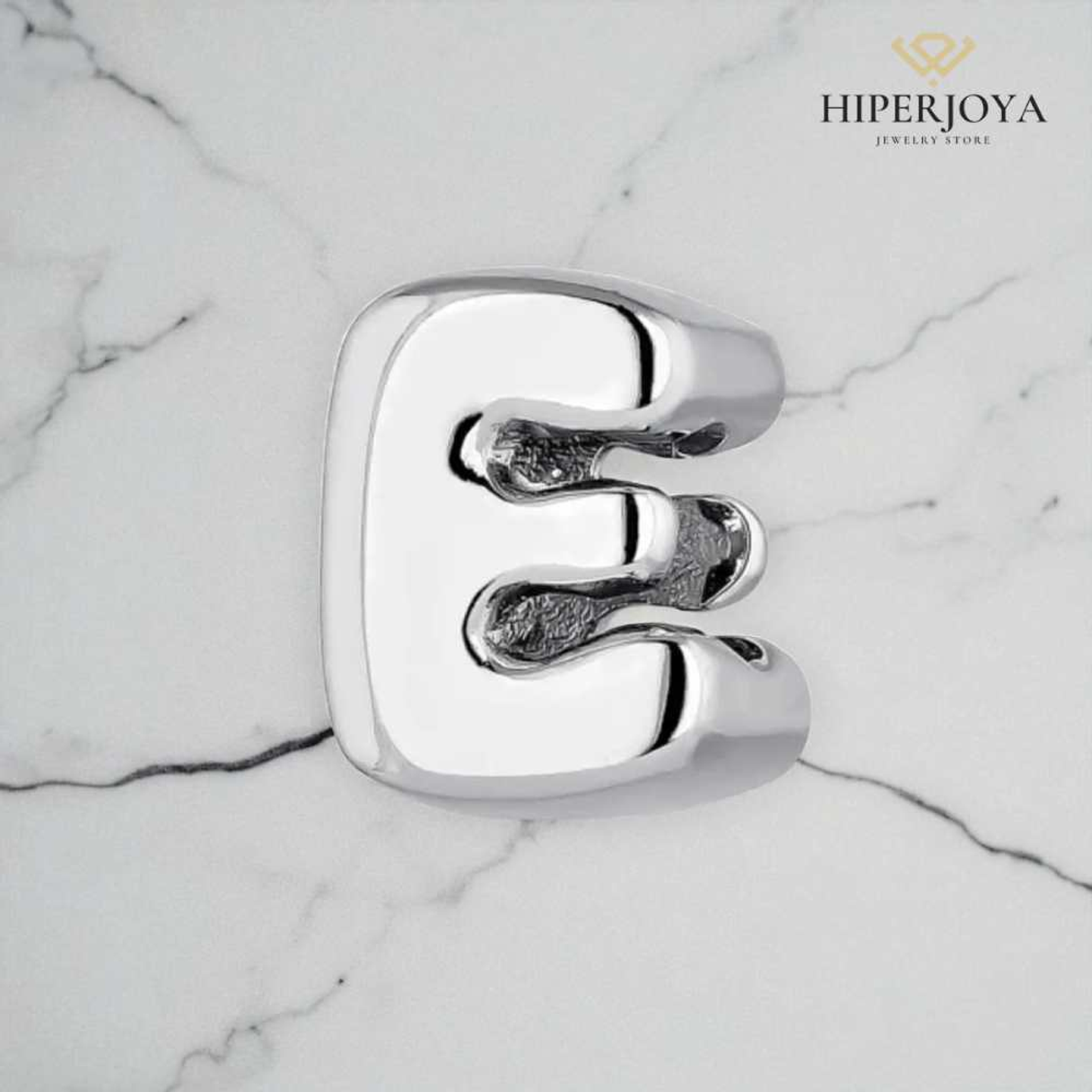 Abalorio inicial E plata  2