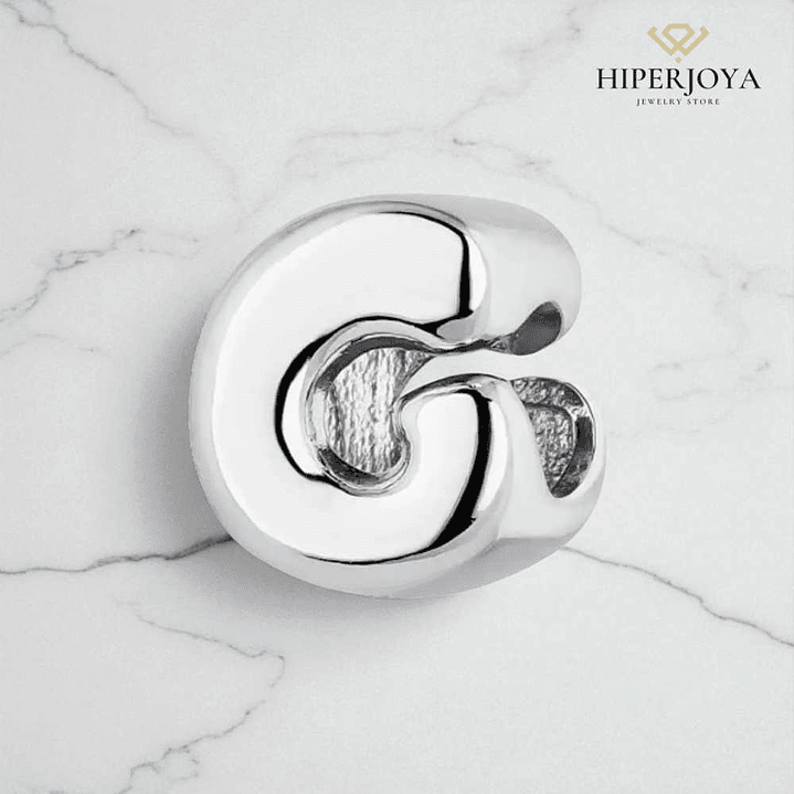 Abalorio inicial G plata 2