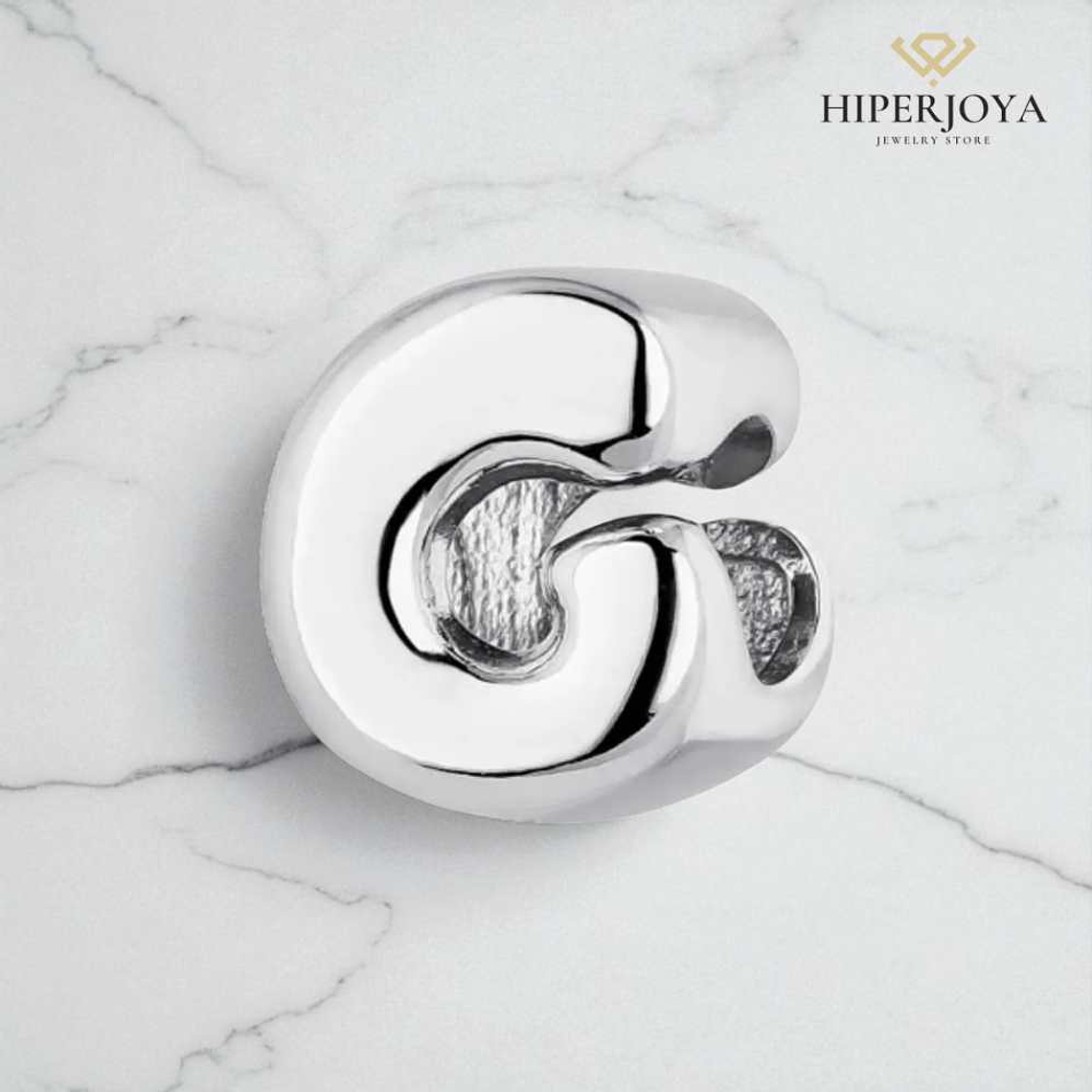 Abalorio inicial G plata 2