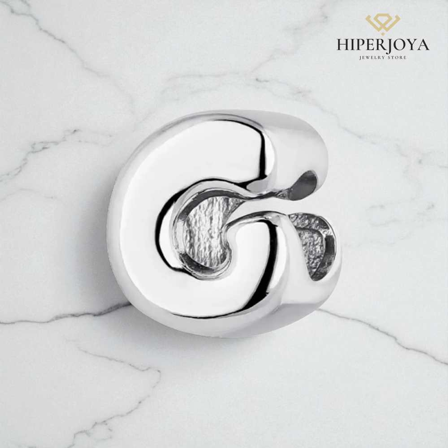 Silver G initial bead 2