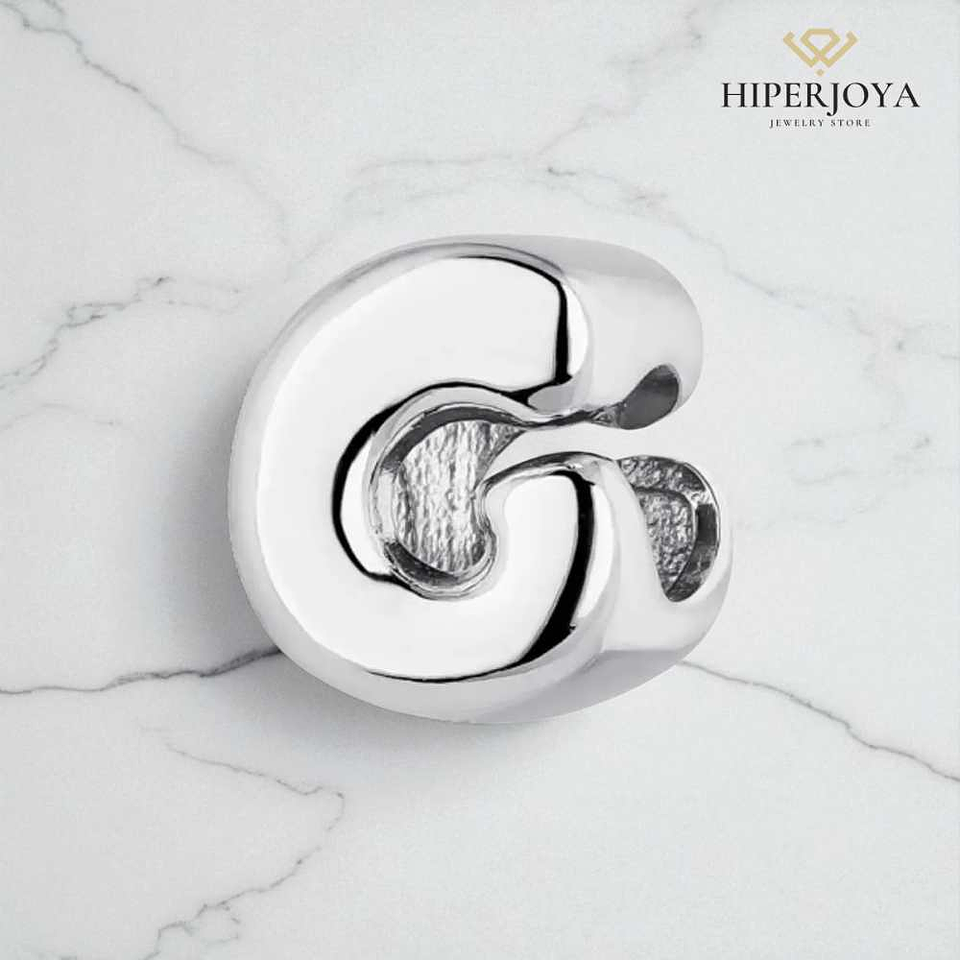 Silver G initial bead 2