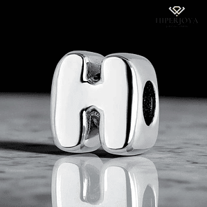 Silver H initial bead
