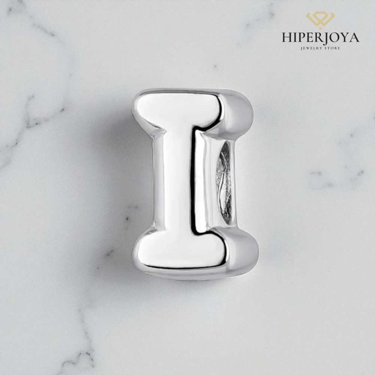 Initial bead I silver 2