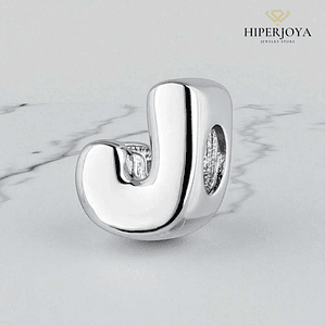 Silver initial J bead 