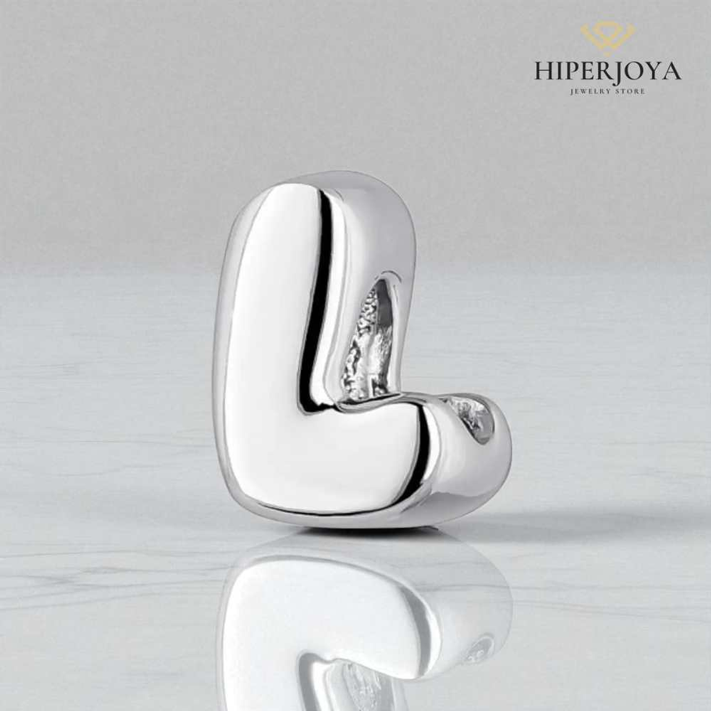 Initial bead L silver 2