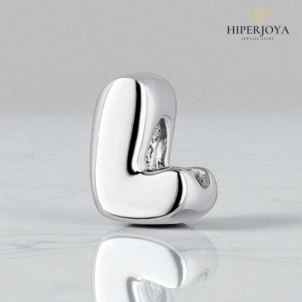 Initial bead L silver 2