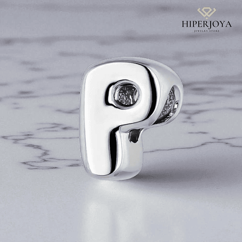 Abalorio inicial P plata 