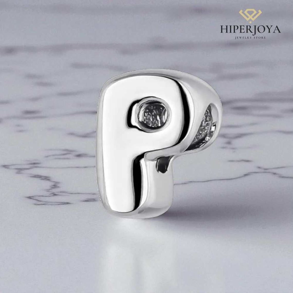 Abalorio inicial P plata  2