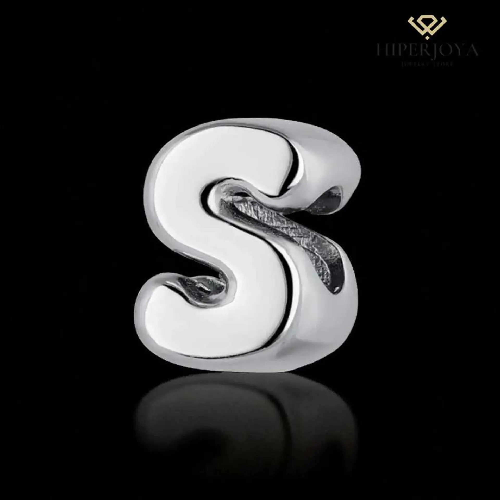Silver R initial bead  2