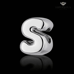 Silver R initial bead 