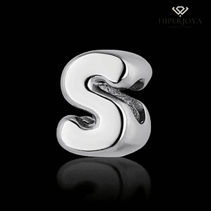 Silver R initial bead 