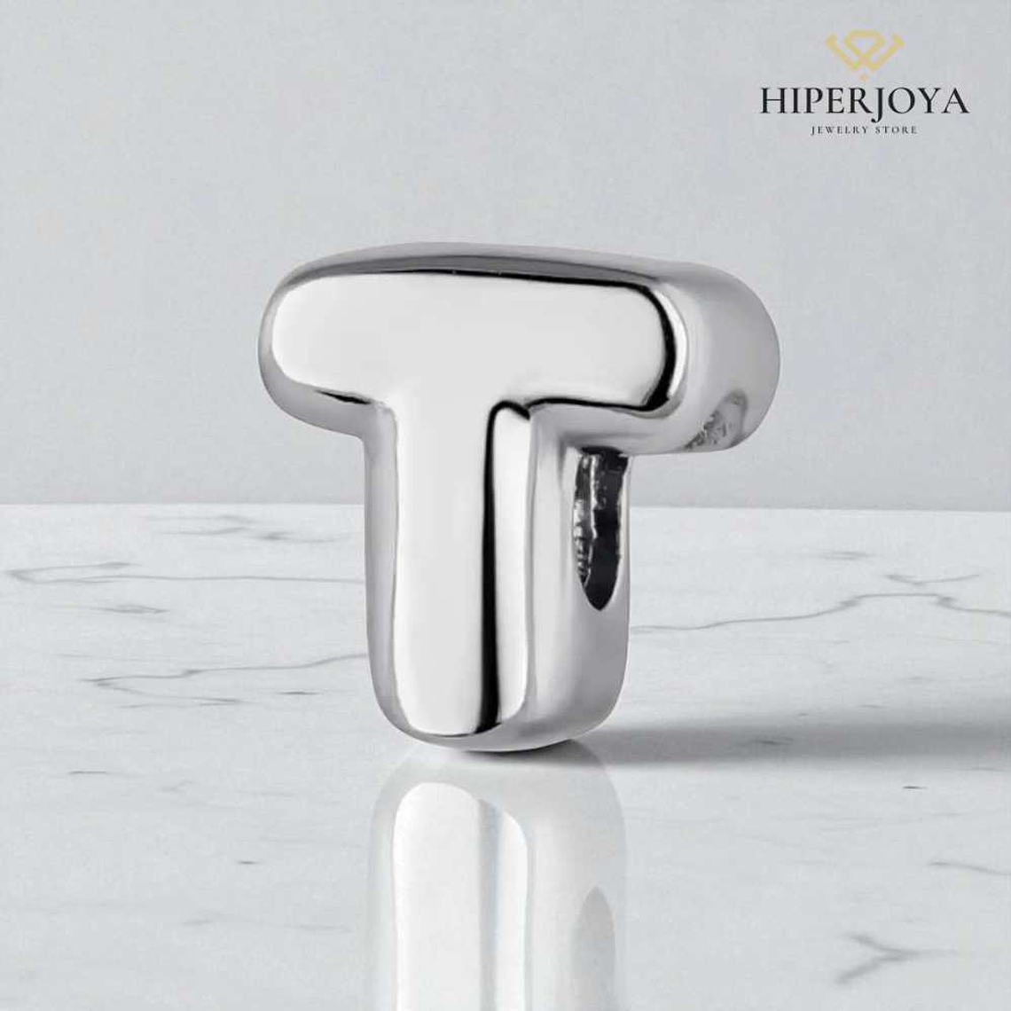 Abalorio inicial T plata 2