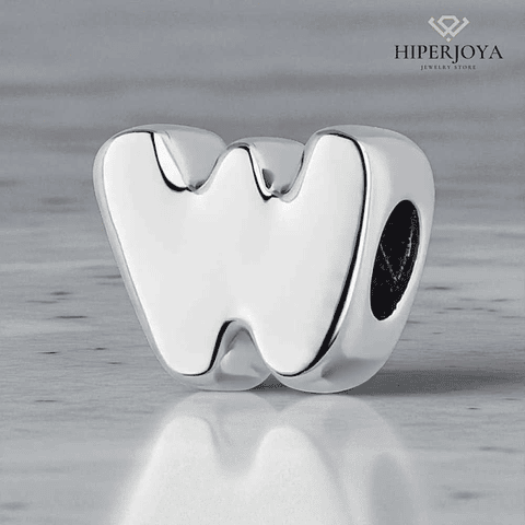 Abalorio inicial W plata