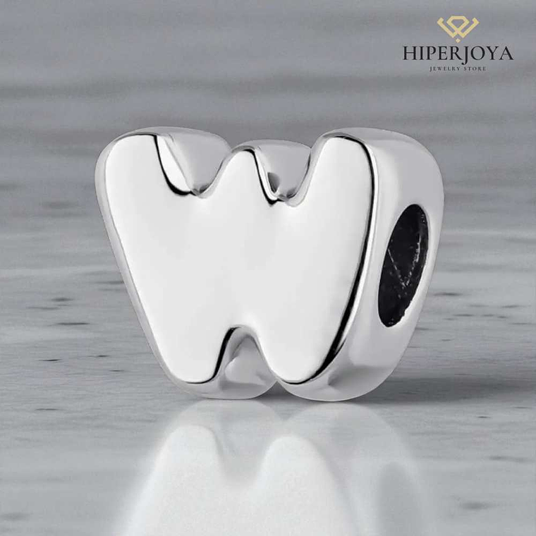 Abalorio inicial W plata 2