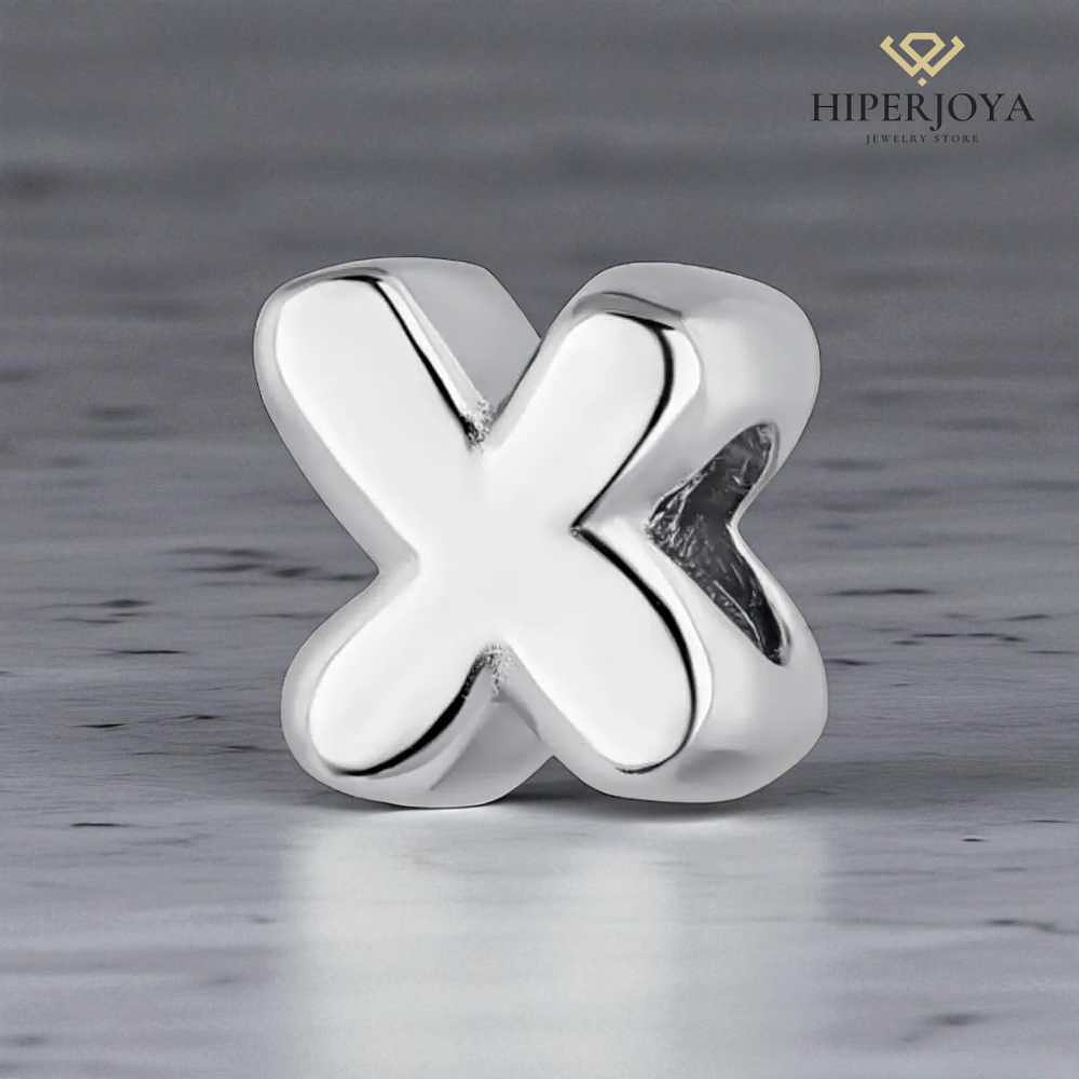 Abalorio inicial X plata 2