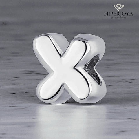 Abalorio inicial X plata