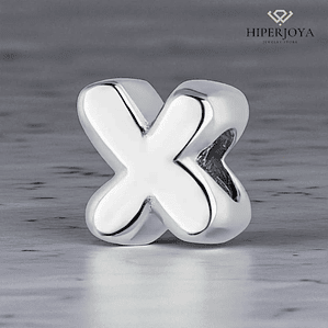 Initial bead X silver