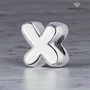 Initial bead X silver