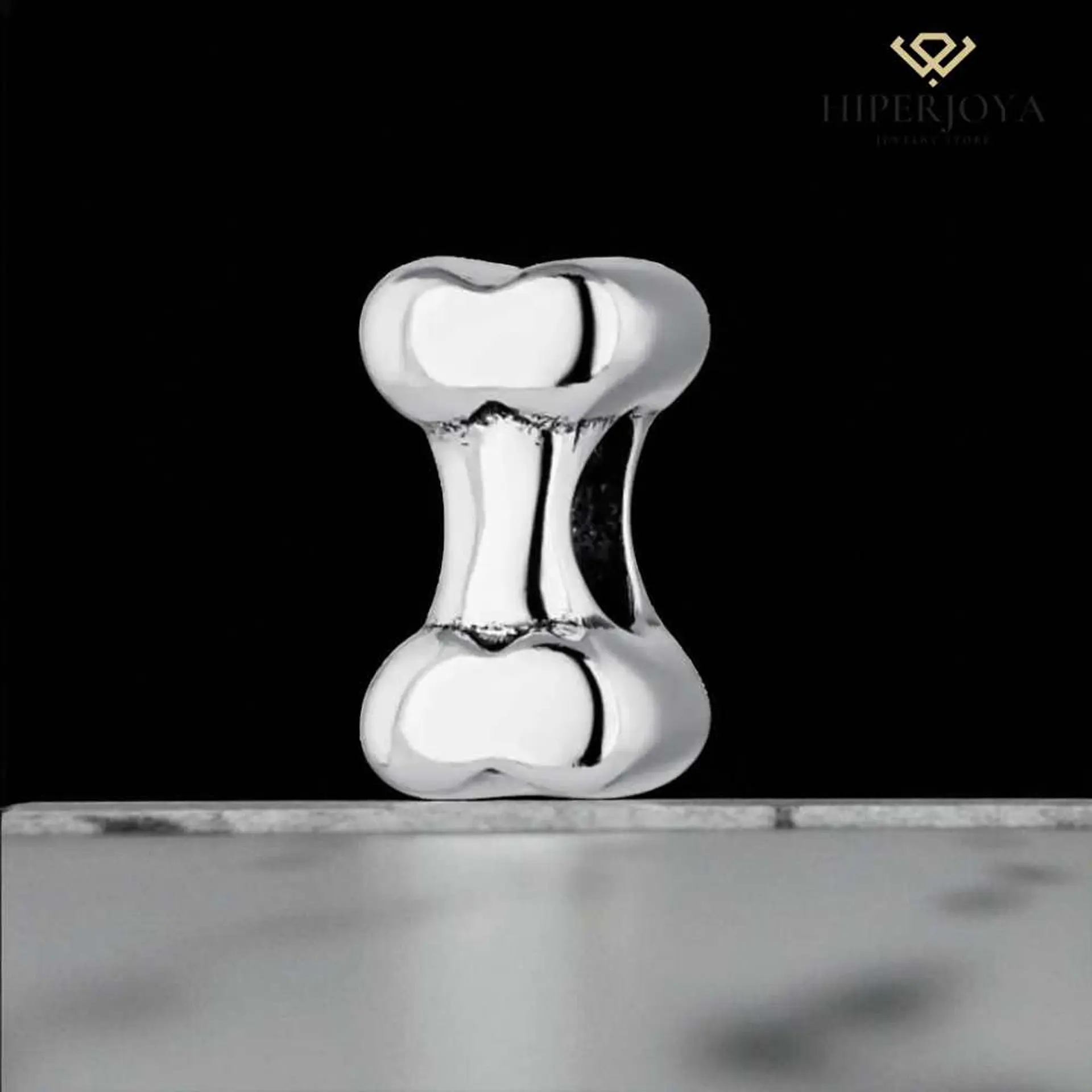 Silver-colored bone bead 2