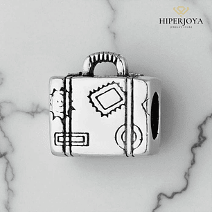 Silver suitcase charm