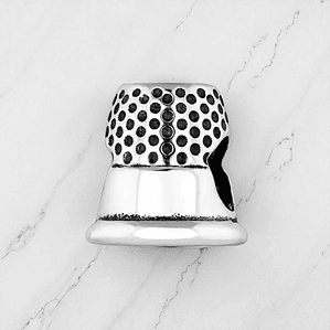 Silver thimble bead