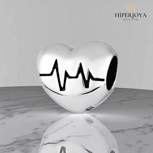Silver heart bead