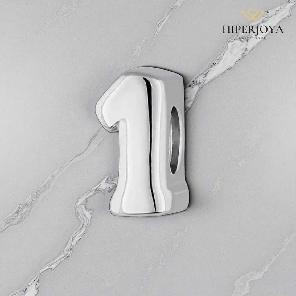 Abalorio número uno plata  2