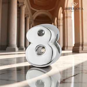 Silver bead number eight